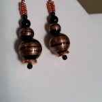 Copper & Black Art Glass Earrings