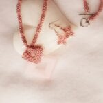 Rose Quartz Statement Necklace & Earrings