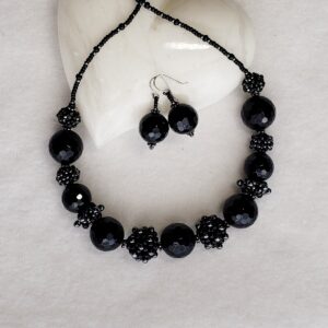 Black Onyx beaded beads choker