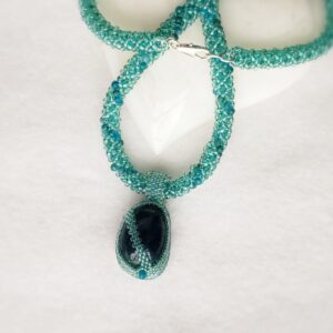 Blue Apatire Spiral chain with pendant