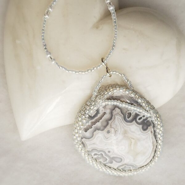 Silver Crazy Lace Agate Back