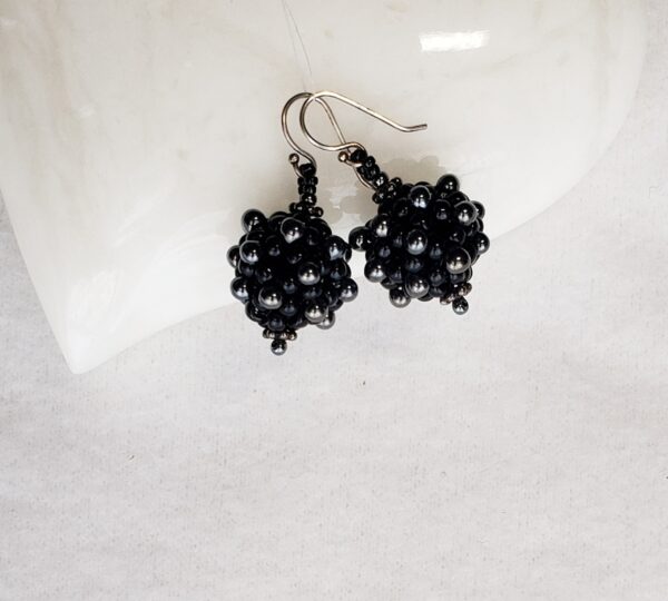 Black Onyx beaded earrings