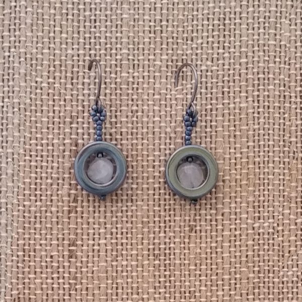 Hematite Moonstone earrings